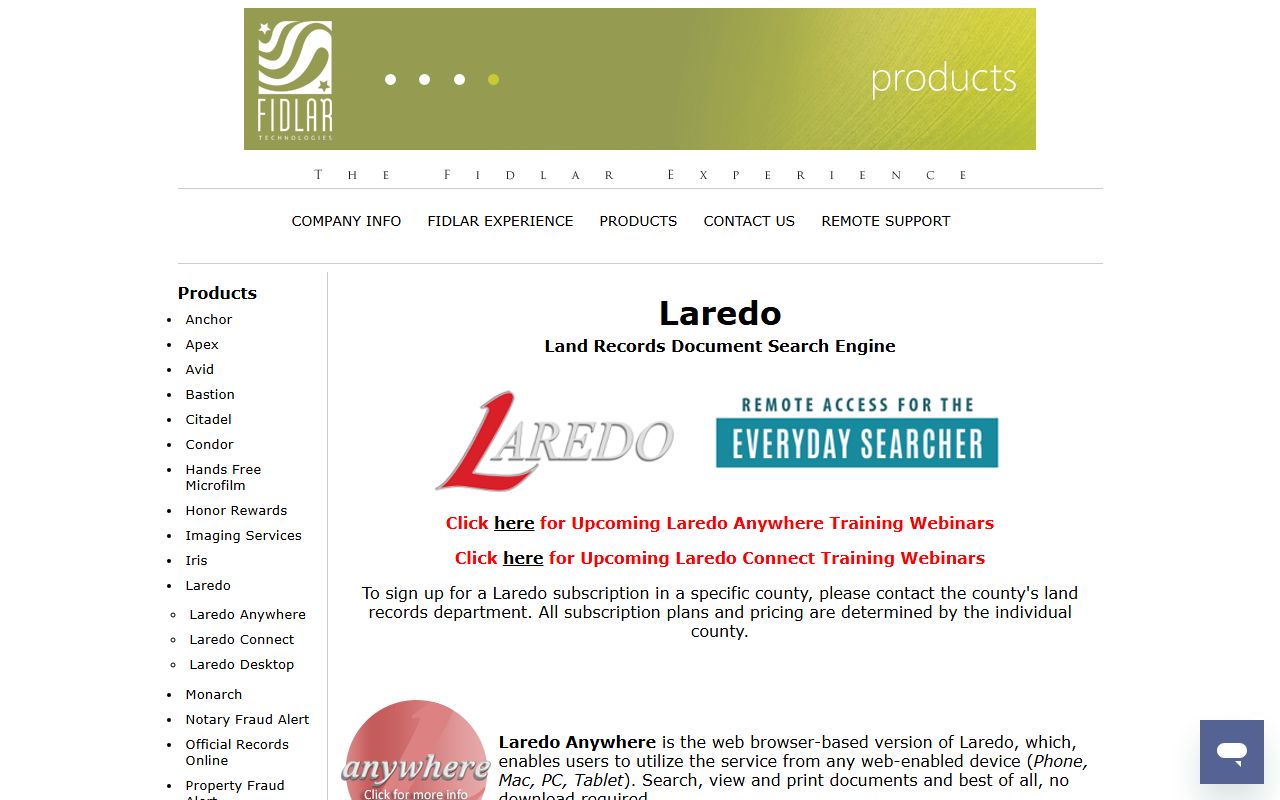 Laredo subscription land-record search tied to Midland County records