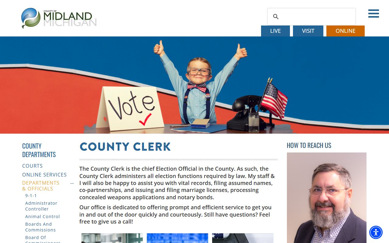 Midland County Clerk records office web page