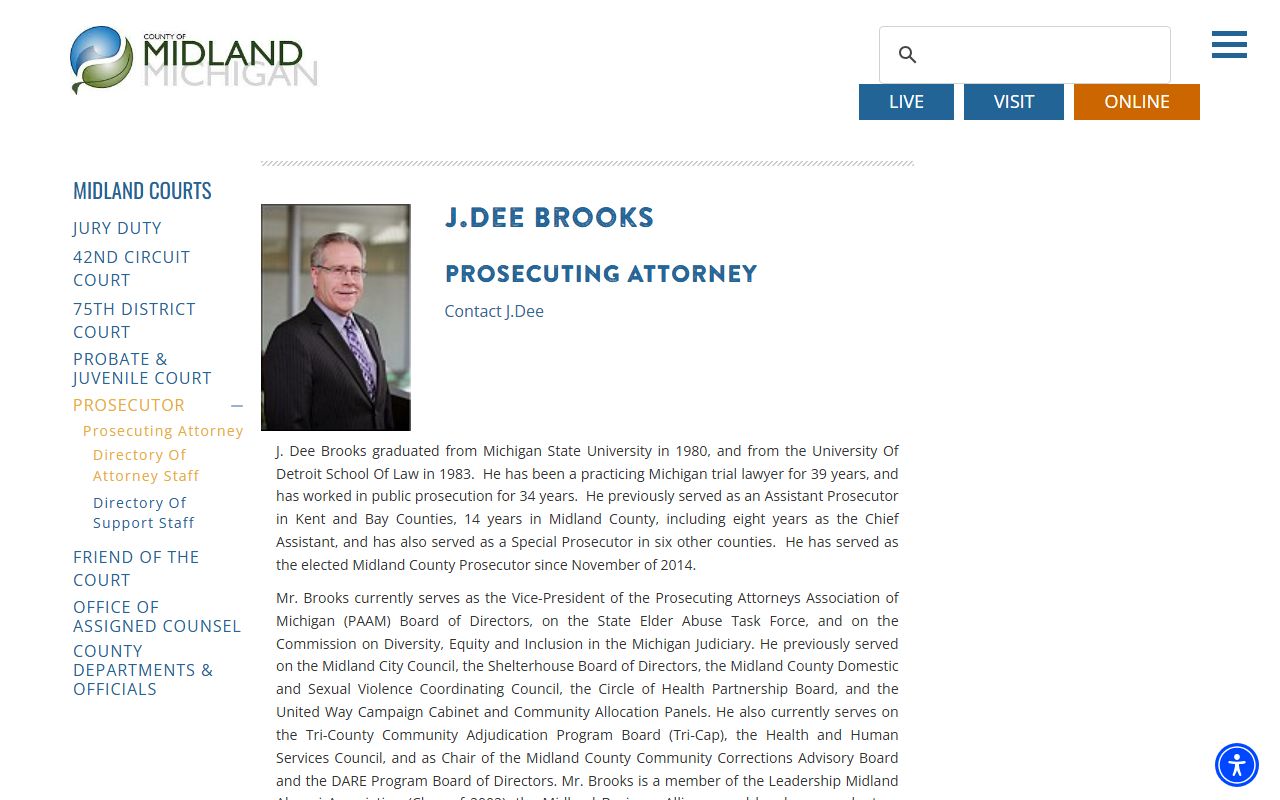 Midland County criminal court records prosecuting attorney page