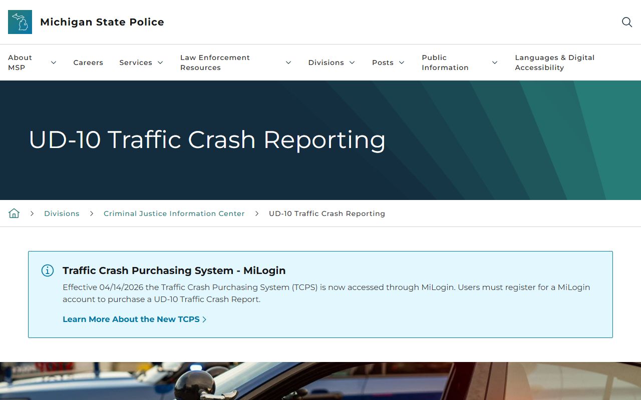 Midland County traffic court records and the Michigan State Police traffic crash report system